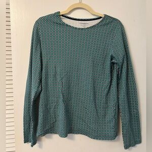 Croft & Barrow Women's Long Sleeve Classic T Size Small - Green & Navy